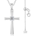 KRKC&CO Moissanite Cross Necklace for Women Hypoallergenic Petite Pendant