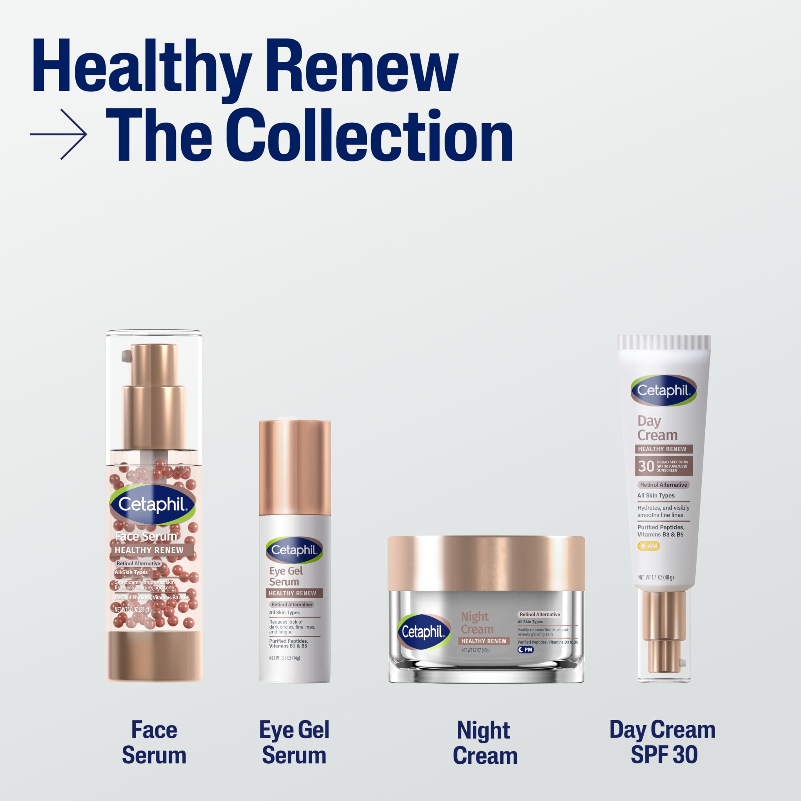 Cetaphil Healthy Renew Anti-Aging Face Serum, Peptides, Retinol-Free, 1oz
