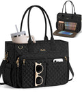 Bagstellar Teacher Tote Bag for Women, 15.6" Laptop Work Tote Computer Bag