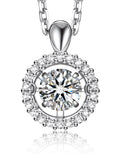 MomentWish 925 Sterling Silver Moissanite Necklace for Women 0.5Carat D Color VVS1 Moissanite Diamond Pendant Silver Accessories for Women Jewelry