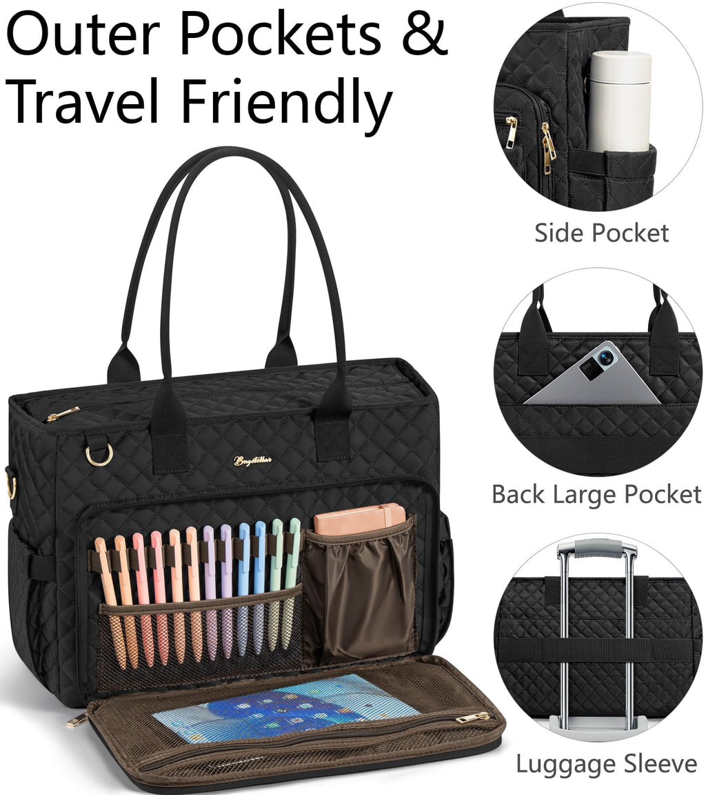 Bagstellar Teacher Tote Bag for Women, 15.6" Laptop Work Tote Computer Bag