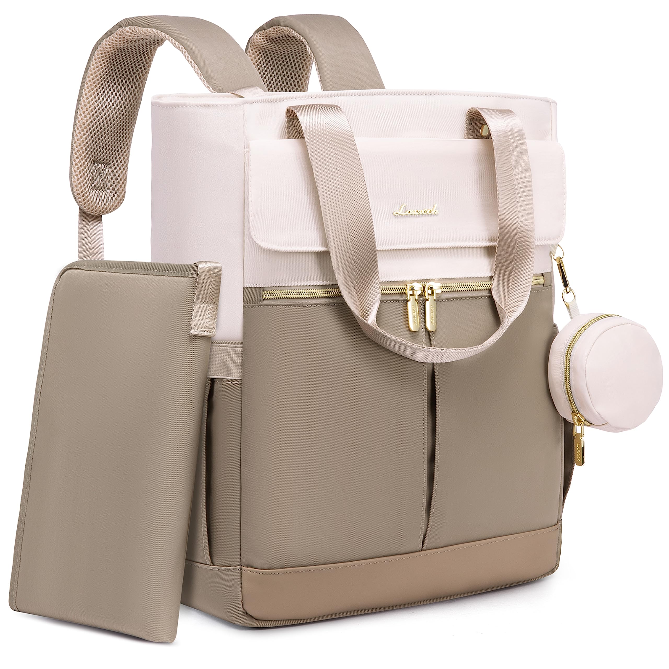 LOVEVOOK Diaper Bag Backpack,Tote Bag with Insulated Pockets Changing Pad